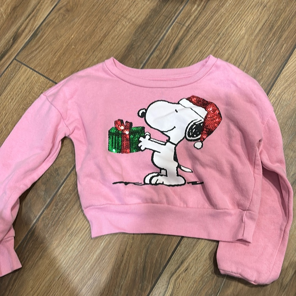 Girls cropped peanuts Christmas sweater